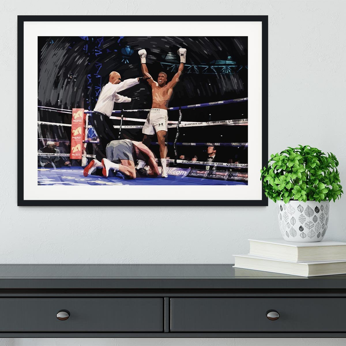 Anthony Joshua vs Klitschko Framed Print - Canvas Art Rocks - 1
