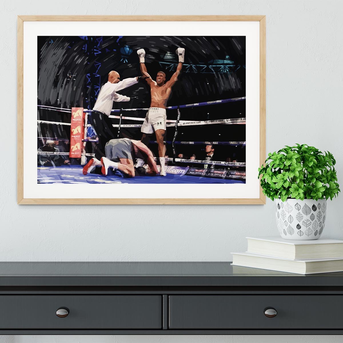 Anthony Joshua vs Klitschko Framed Print - Canvas Art Rocks - 3