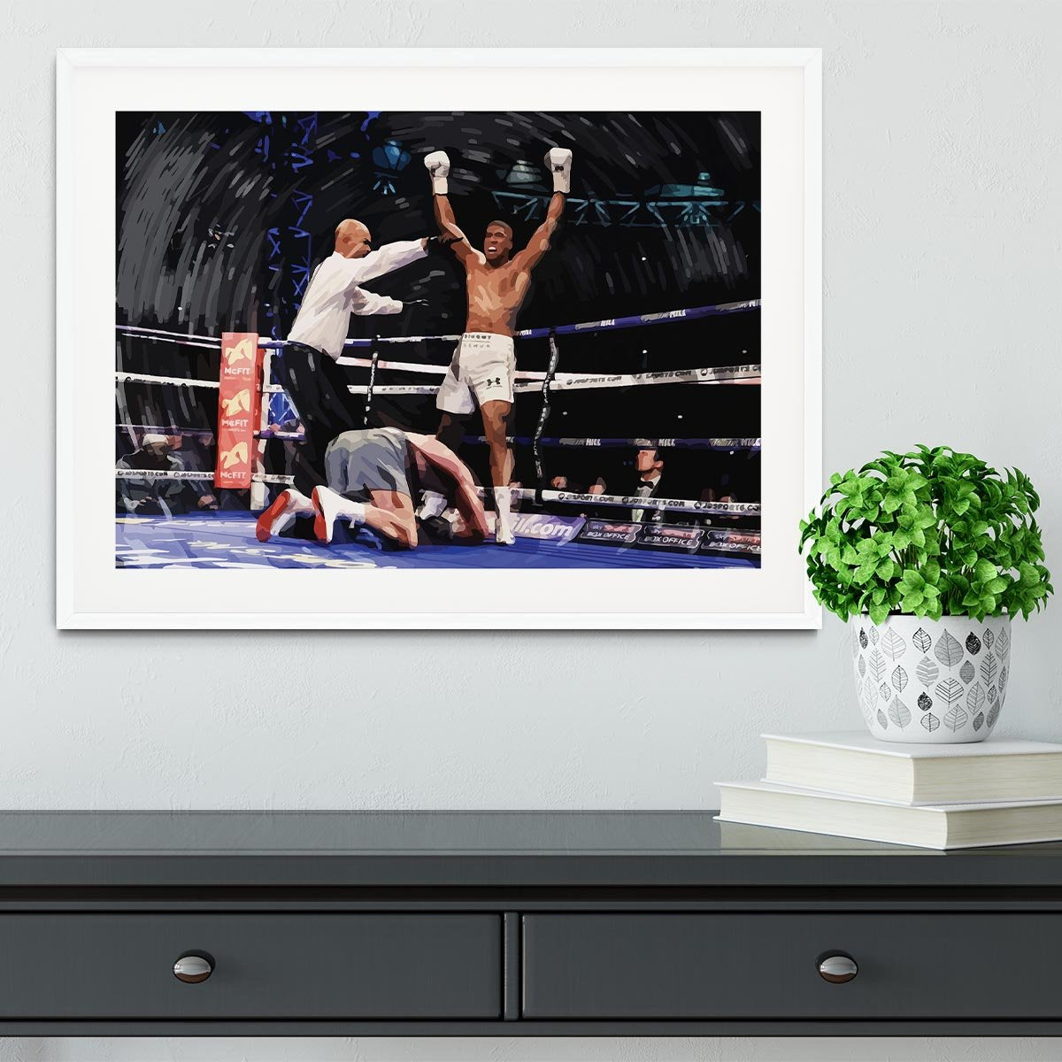 Anthony Joshua vs Klitschko Framed Print - Canvas Art Rocks - 5