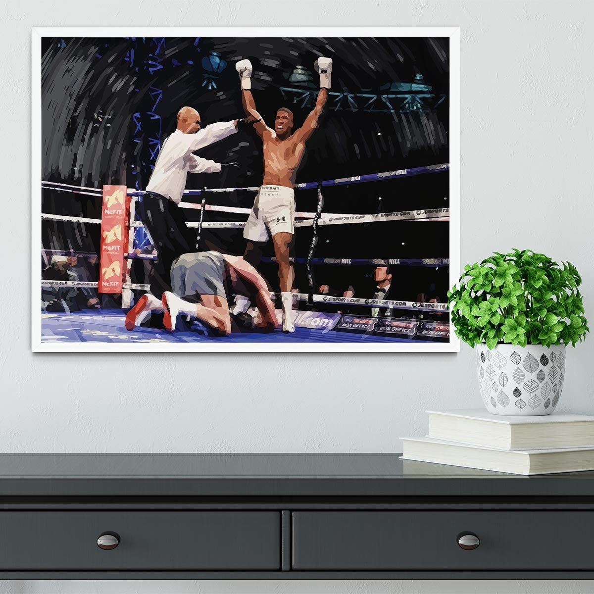 Anthony Joshua vs Klitschko Framed Print - Canvas Art Rocks -6