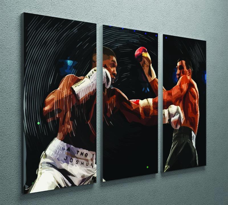 Anthony Joshua vs Klitschko Punch 3 Split Panel Canvas Print - Canvas Art Rocks - 2