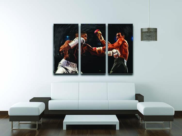 Anthony Joshua vs Klitschko Punch 3 Split Panel Canvas Print - Canvas Art Rocks - 3