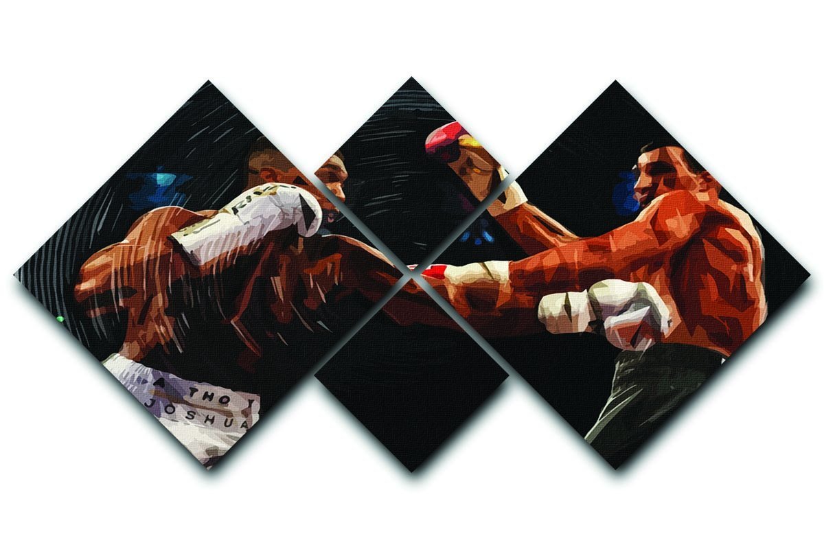 Anthony Joshua vs Klitschko Punch 4 Square Multi Panel Canvas  - Canvas Art Rocks - 1