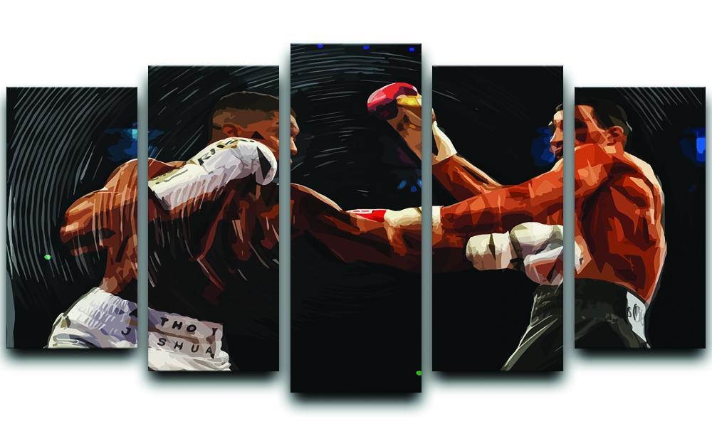 Anthony Joshua vs Klitschko Punch 5 Split Panel Canvas  - Canvas Art Rocks - 1