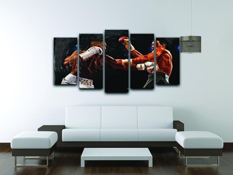 Anthony Joshua vs Klitschko Punch 5 Split Panel Canvas - Canvas Art Rocks - 3