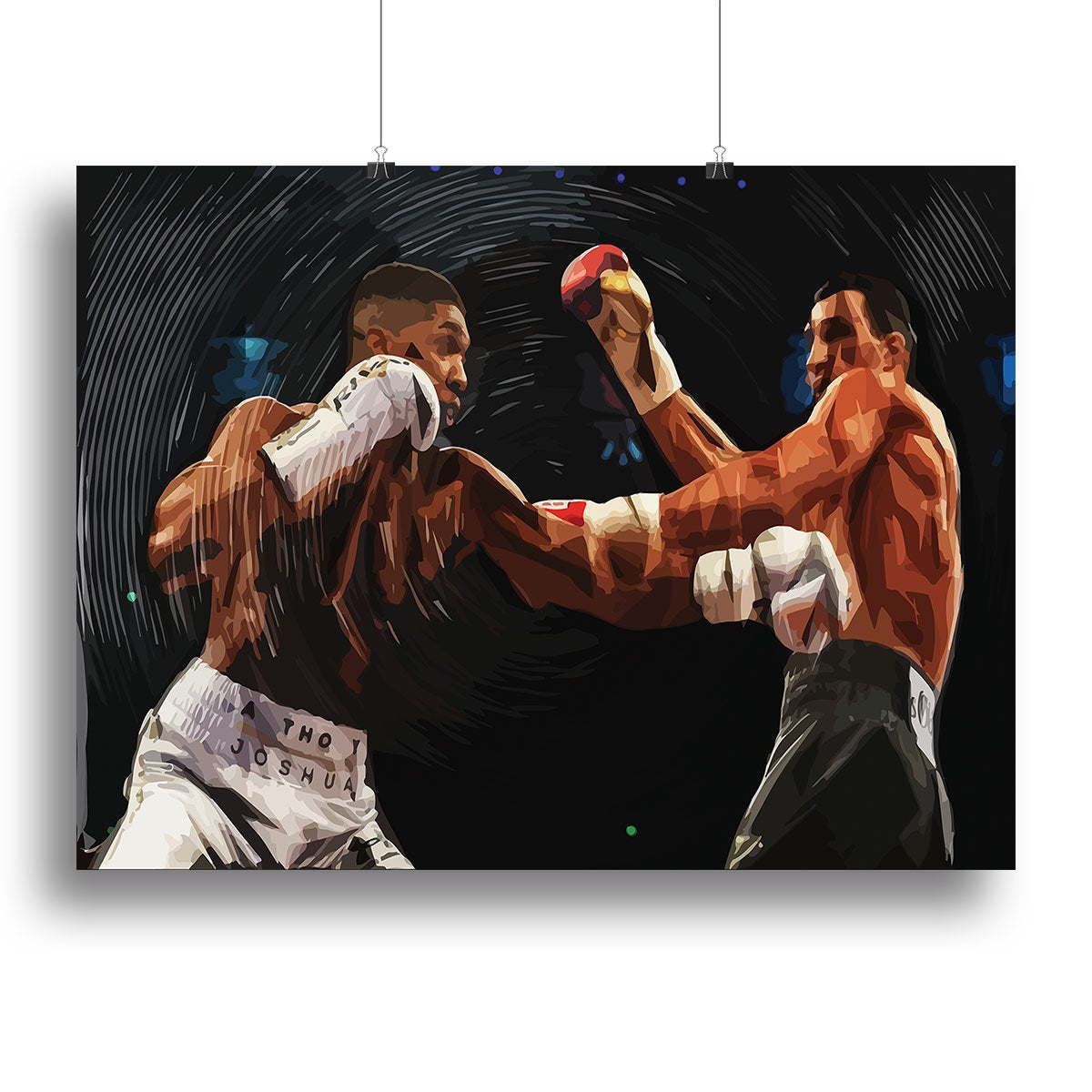 Anthony Joshua vs Klitschko Punch Canvas Print or Poster