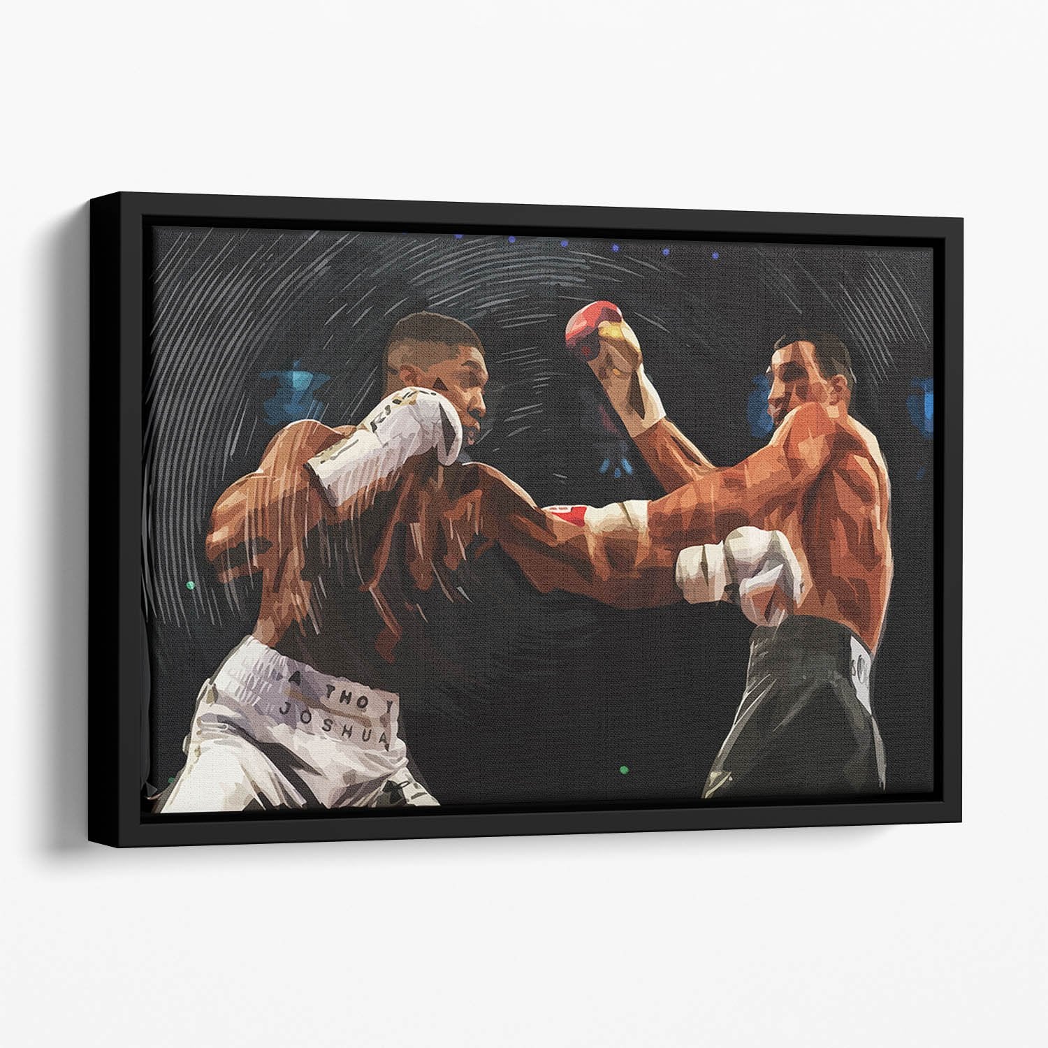 Anthony Joshua vs Klitschko Punch Floating Framed Canvas
