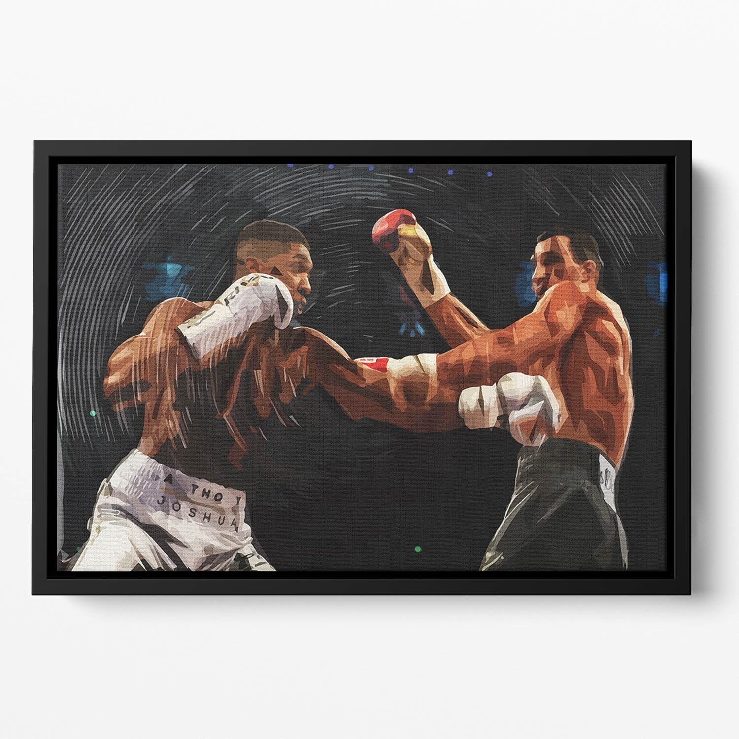 Anthony Joshua vs Klitschko Punch Floating Framed Canvas