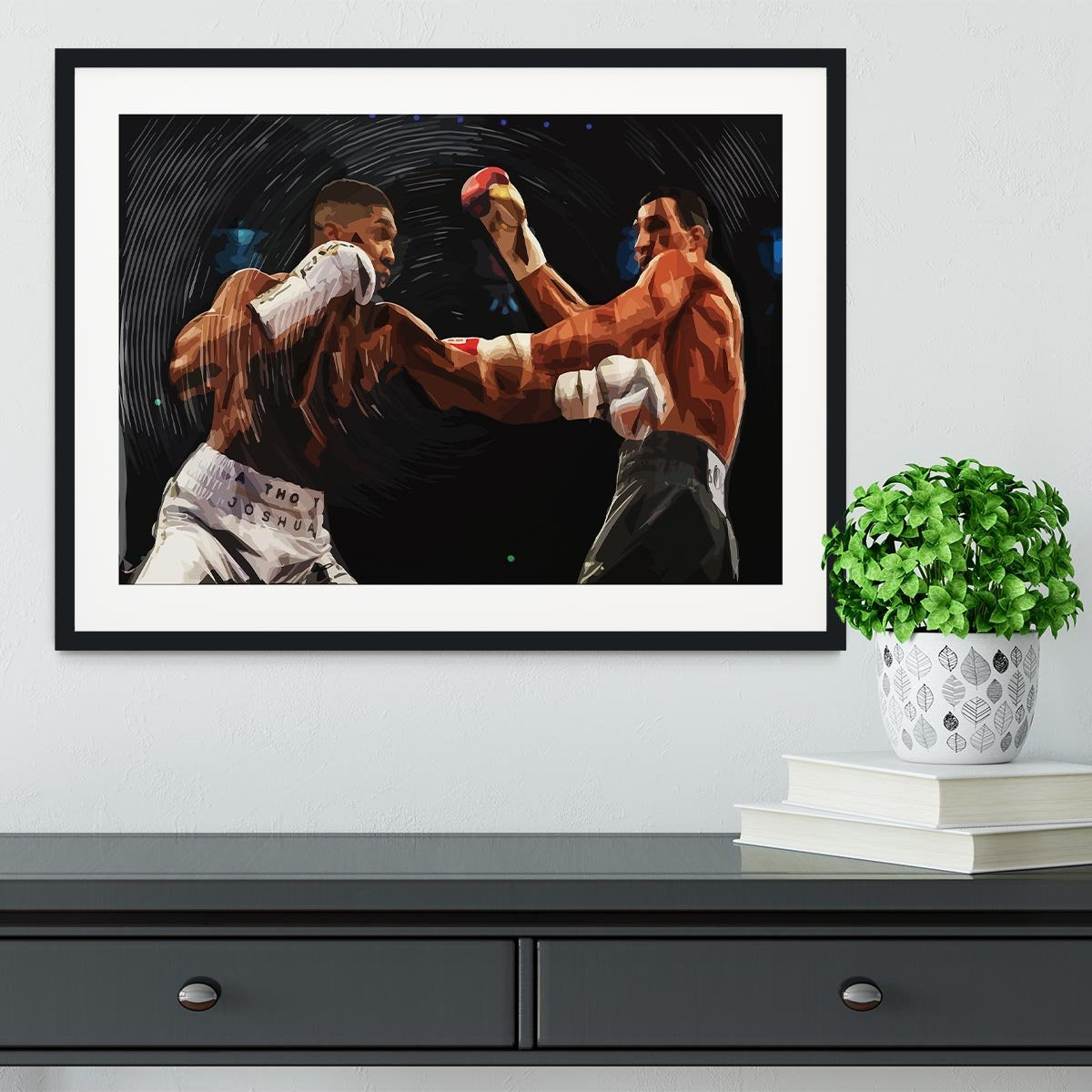 Anthony Joshua vs Klitschko Punch Framed Print - Canvas Art Rocks - 1