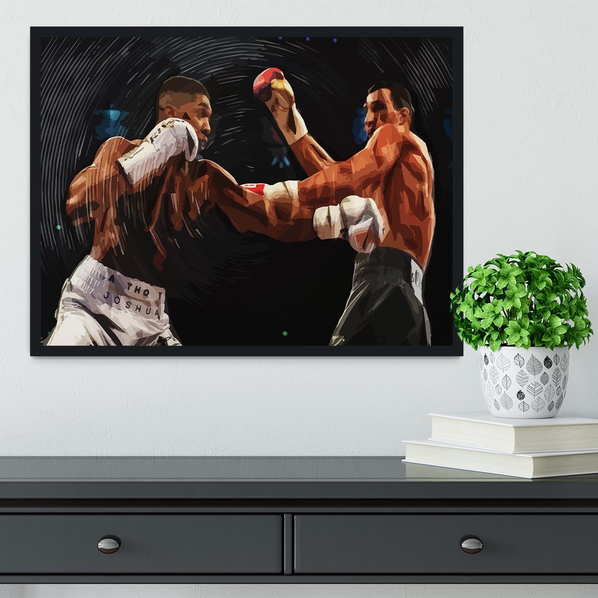 Anthony Joshua vs Klitschko Punch Framed Print - Canvas Art Rocks - 2