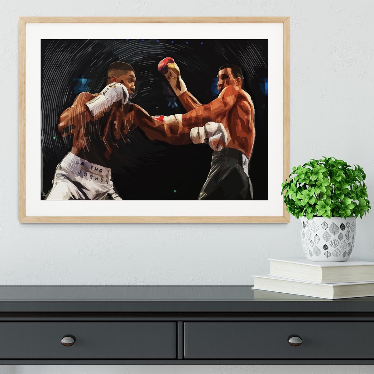 Anthony Joshua vs Klitschko Punch Framed Print - Canvas Art Rocks - 3