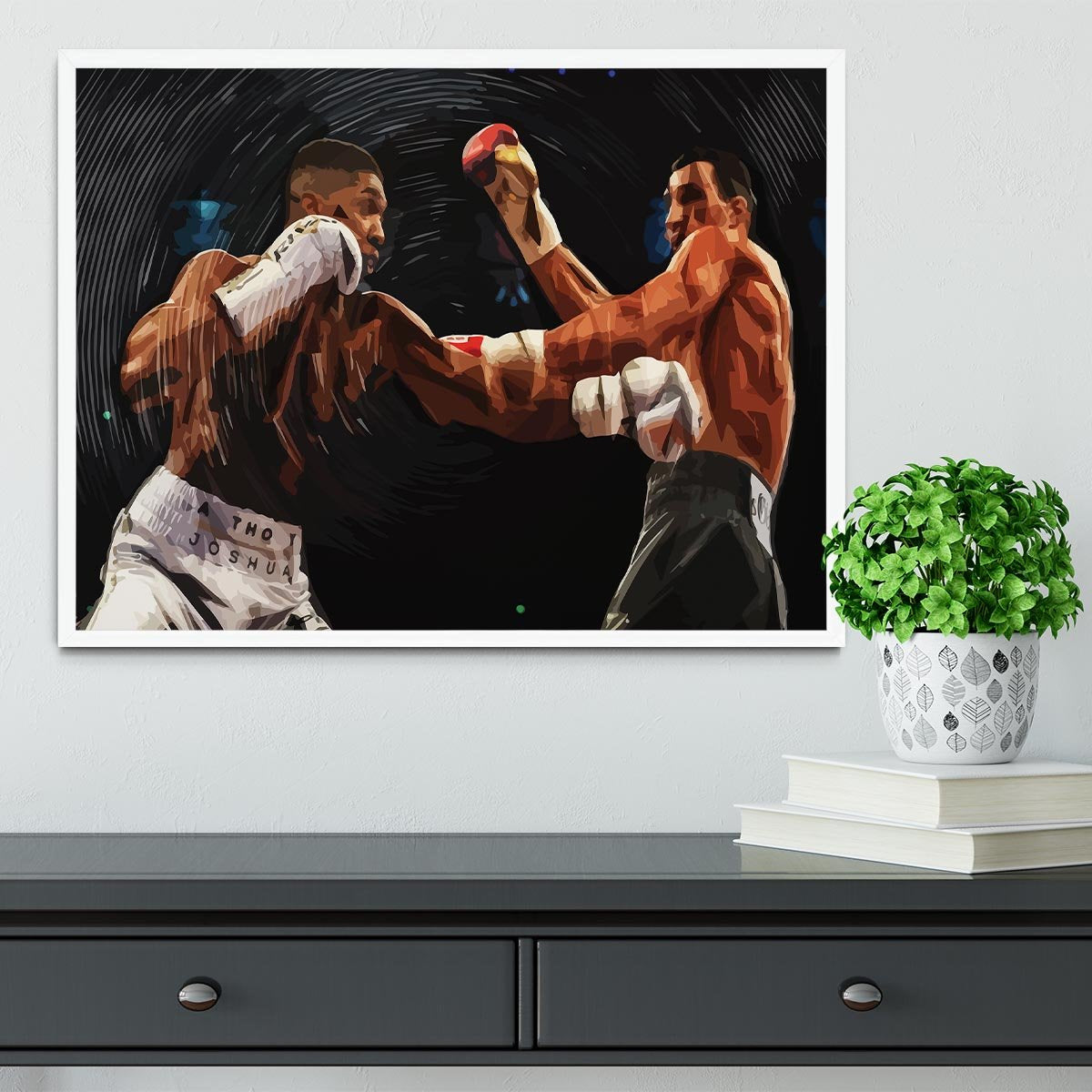 Anthony Joshua vs Klitschko Punch Framed Print - Canvas Art Rocks -6