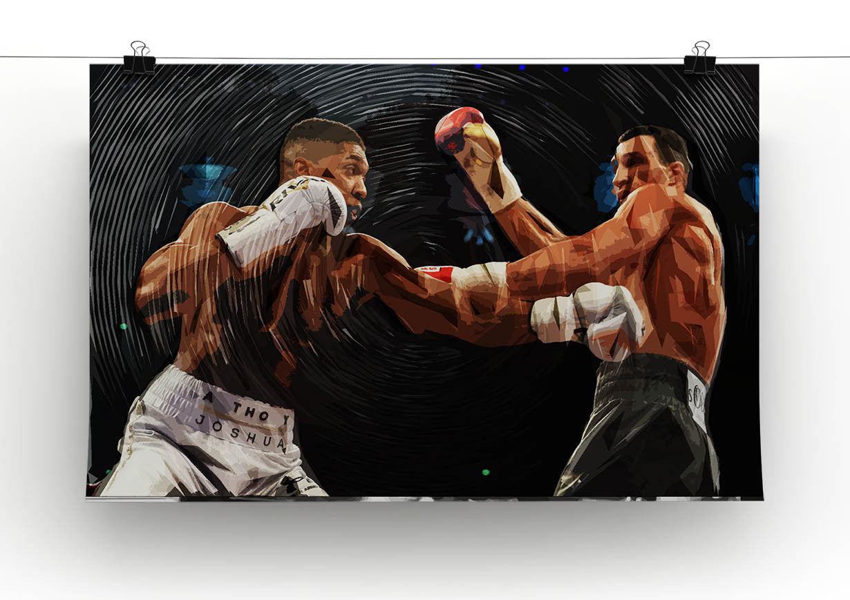 Anthony Joshua vs Klitschko Punch Canvas Print & Poster - US Canvas Art Rocks