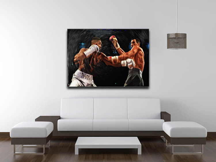 Anthony Joshua vs Klitschko Punch Canvas Print & Poster - US Canvas Art Rocks