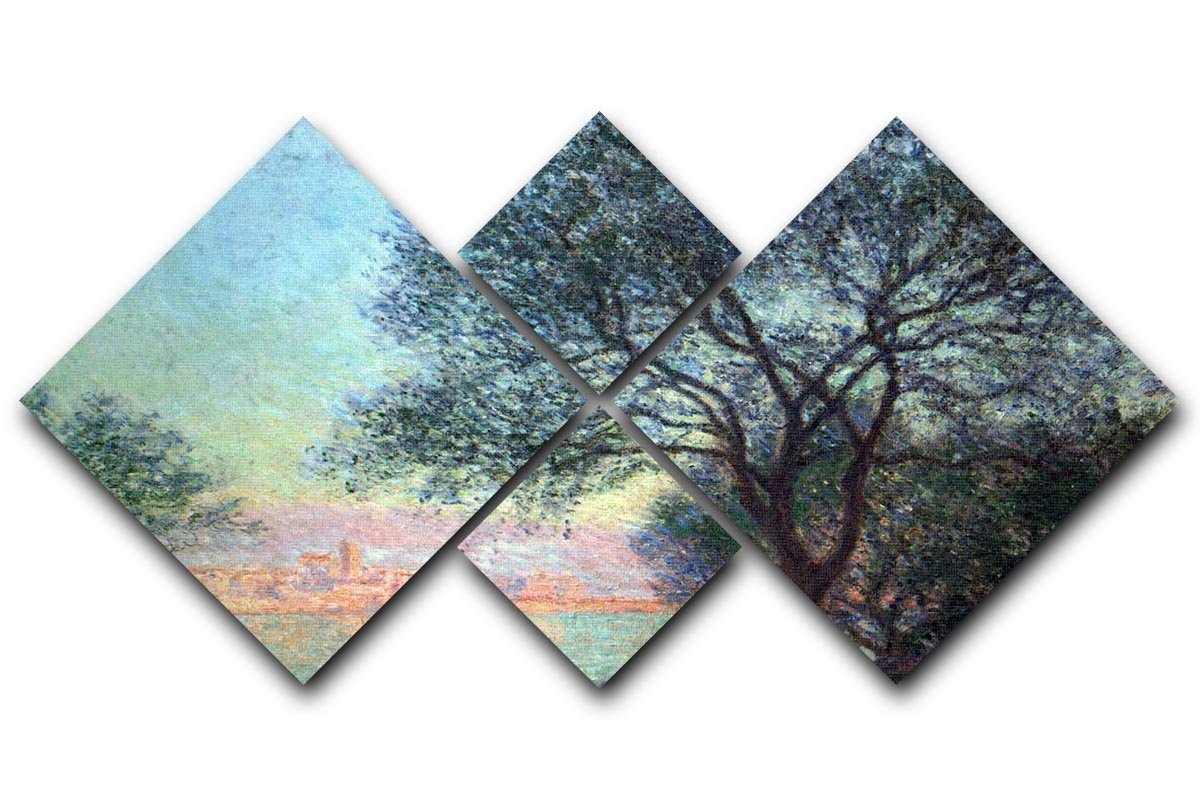 Antibes seen from La Salis by Monet 4 Square Multi Panel Canvas  - Canvas Art Rocks - 1