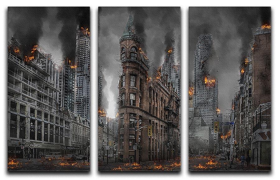 Apocalypse City 3 Split Panel Canvas Print - Canvas Art Rocks - 1