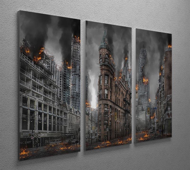 Apocalypse City 3 Split Panel Canvas Print - Canvas Art Rocks - 2
