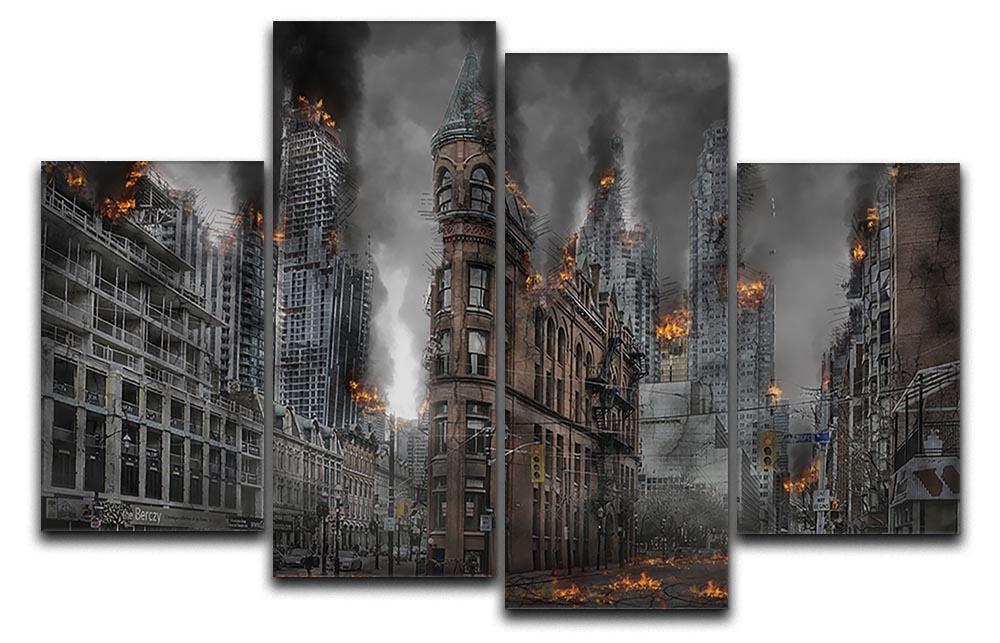 Apocalypse City 4 Split Panel Canvas - Canvas Art Rocks - 1