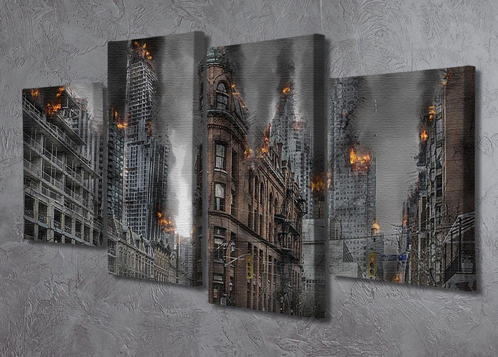 Apocalypse City 4 Split Panel Canvas - Canvas Art Rocks - 2
