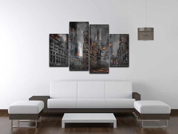 Apocalypse City 4 Split Panel Canvas - Canvas Art Rocks - 3