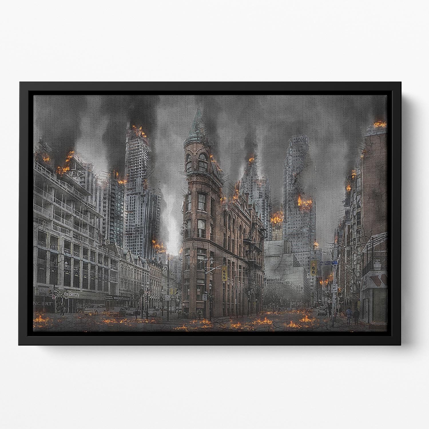 Apocalypse City Floating Framed Canvas - Canvas Art Rocks - 2
