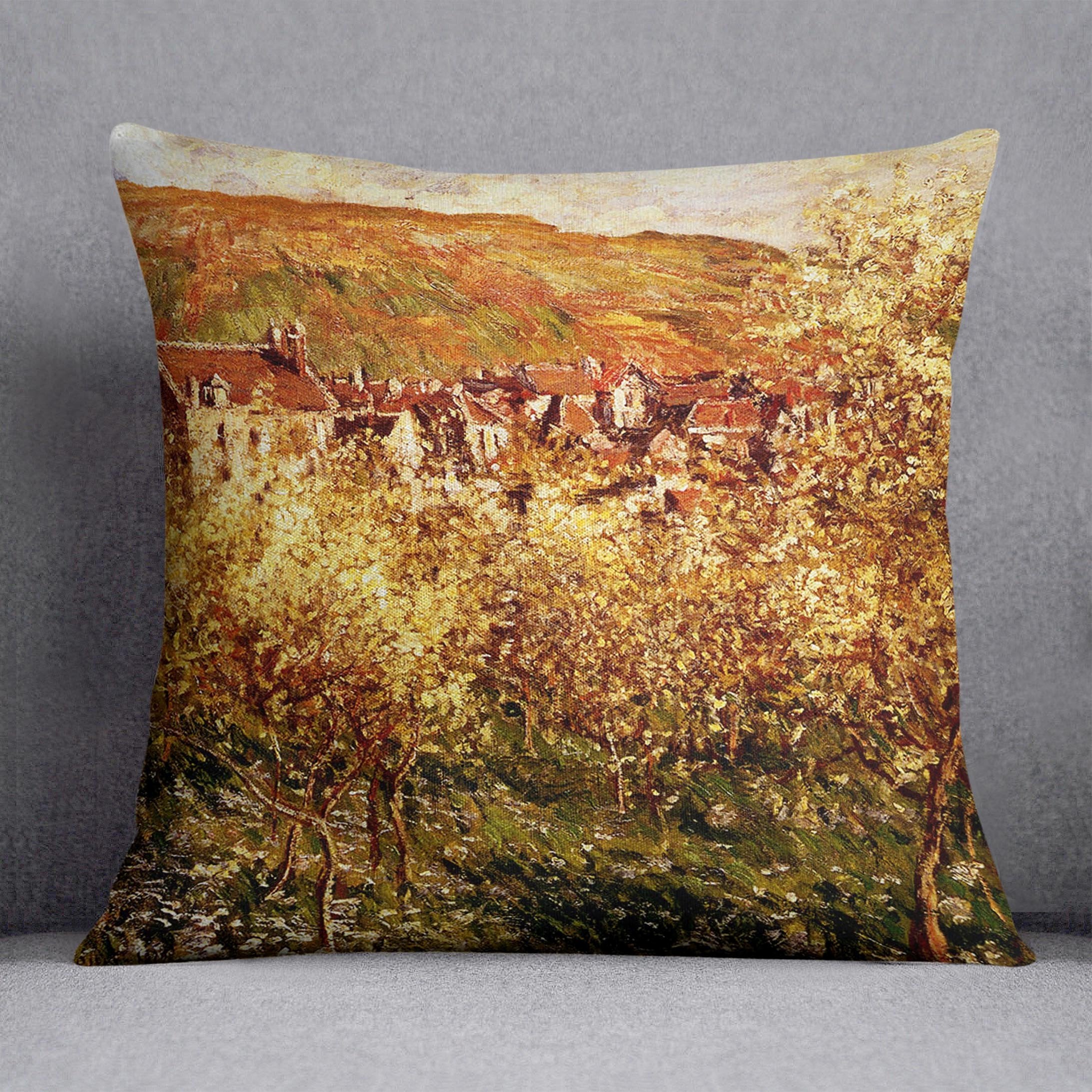 Apple Trees In Blossom by Monet Throw Pillow