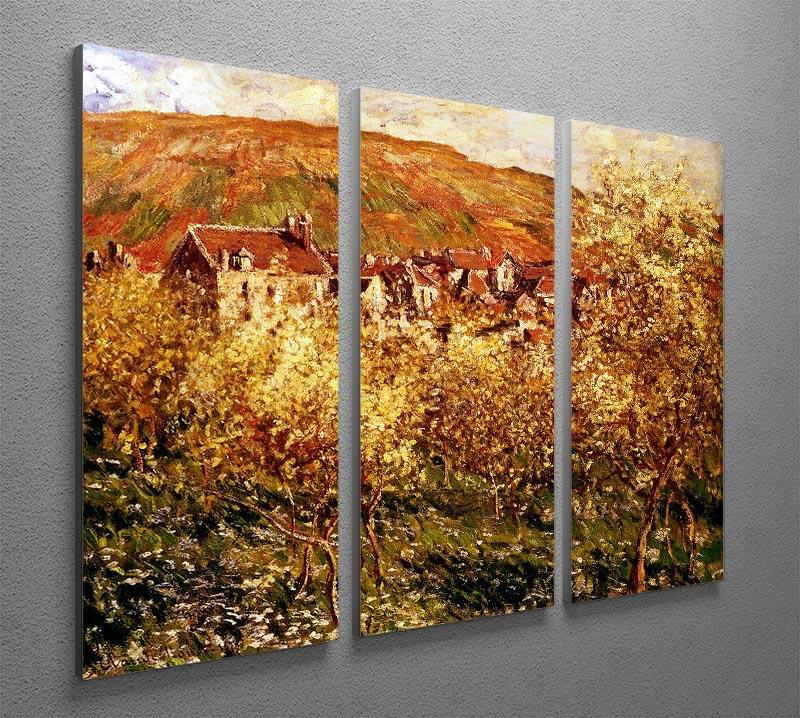Apple Trees In Blossom by Monet Split Panel Canvas Print - Canvas Art Rocks - 4