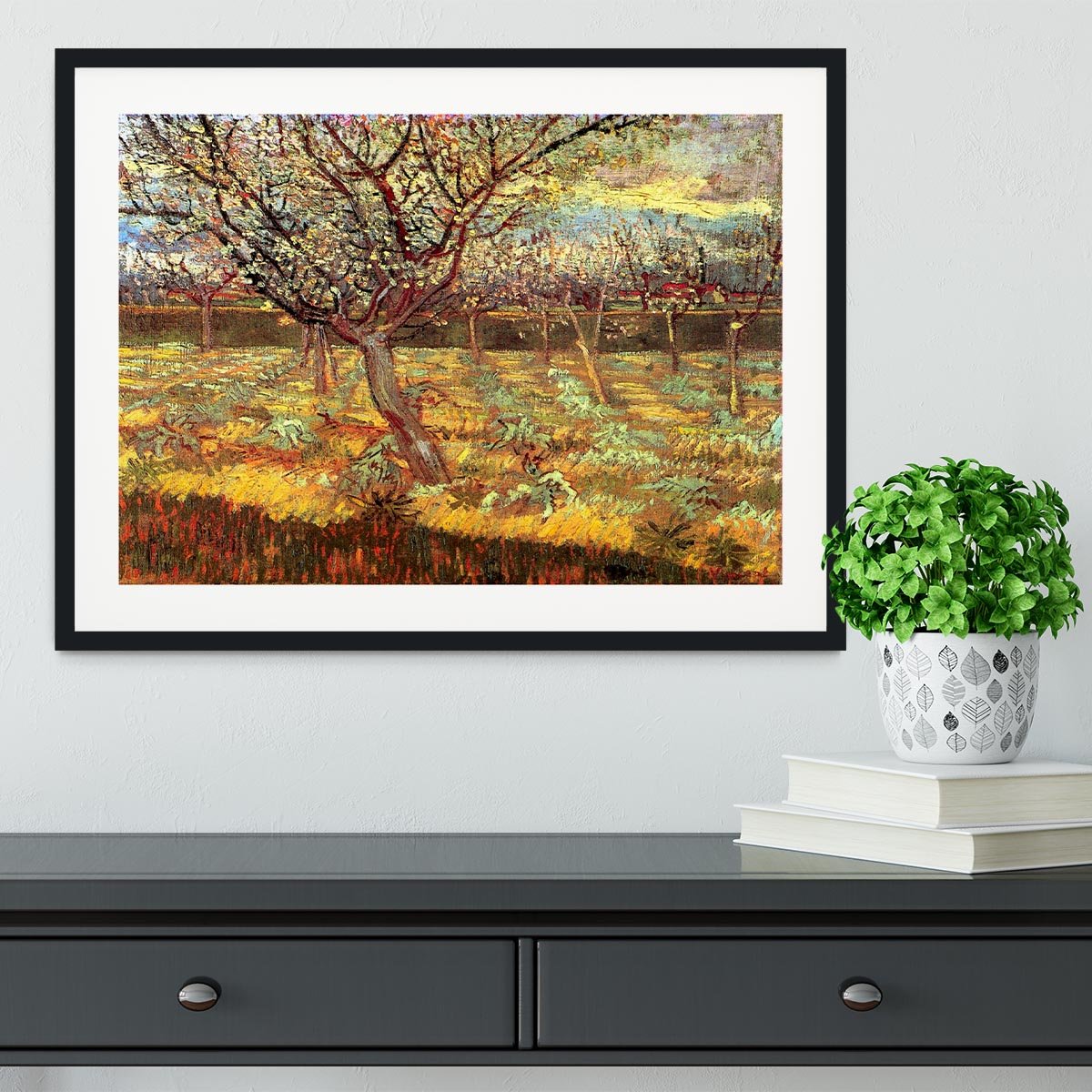 Apricot Trees in Blossom by Van Gogh Framed Print - Canvas Art Rocks - 1