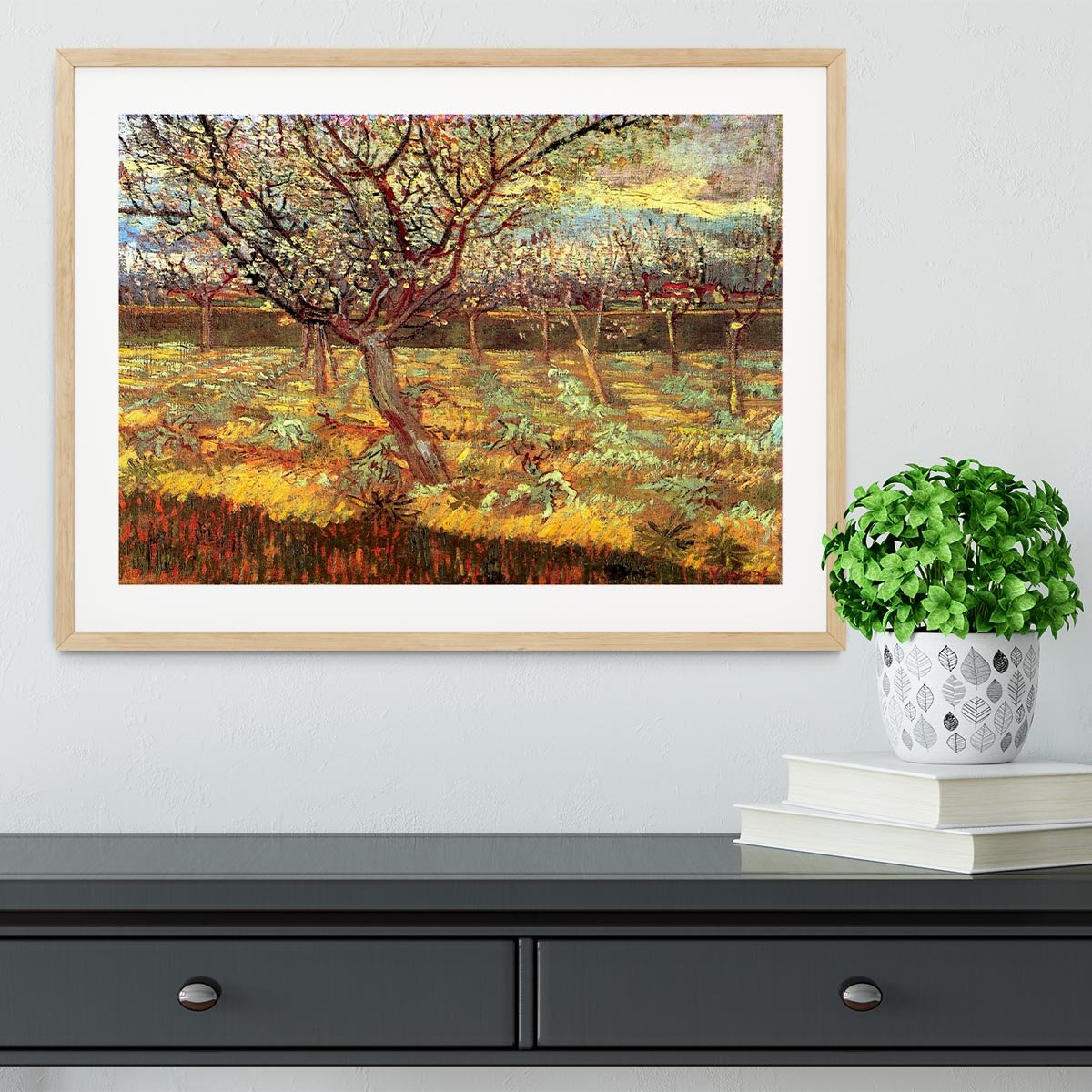 Apricot Trees in Blossom by Van Gogh Framed Print - Canvas Art Rocks - 3
