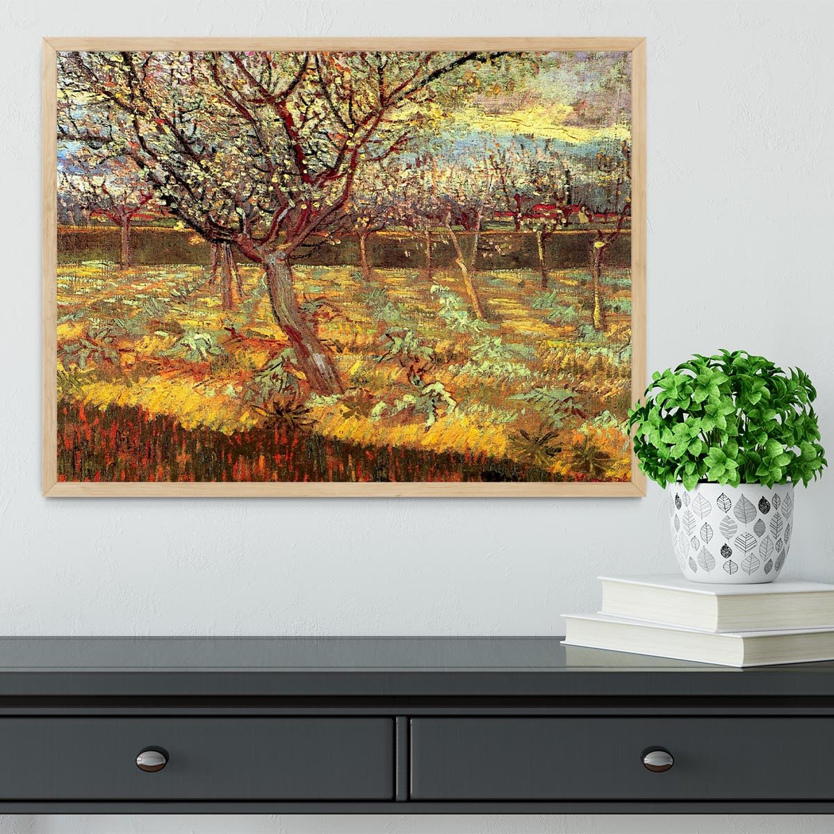 Apricot Trees in Blossom by Van Gogh Framed Print - Canvas Art Rocks - 4