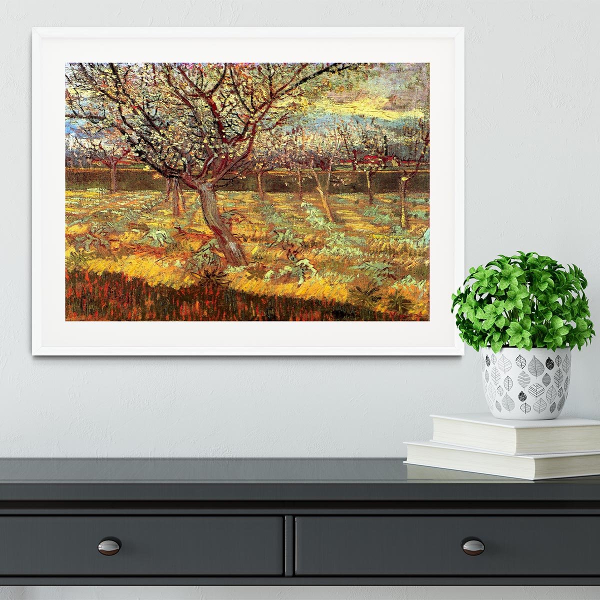 Apricot Trees in Blossom by Van Gogh Framed Print - Canvas Art Rocks - 5