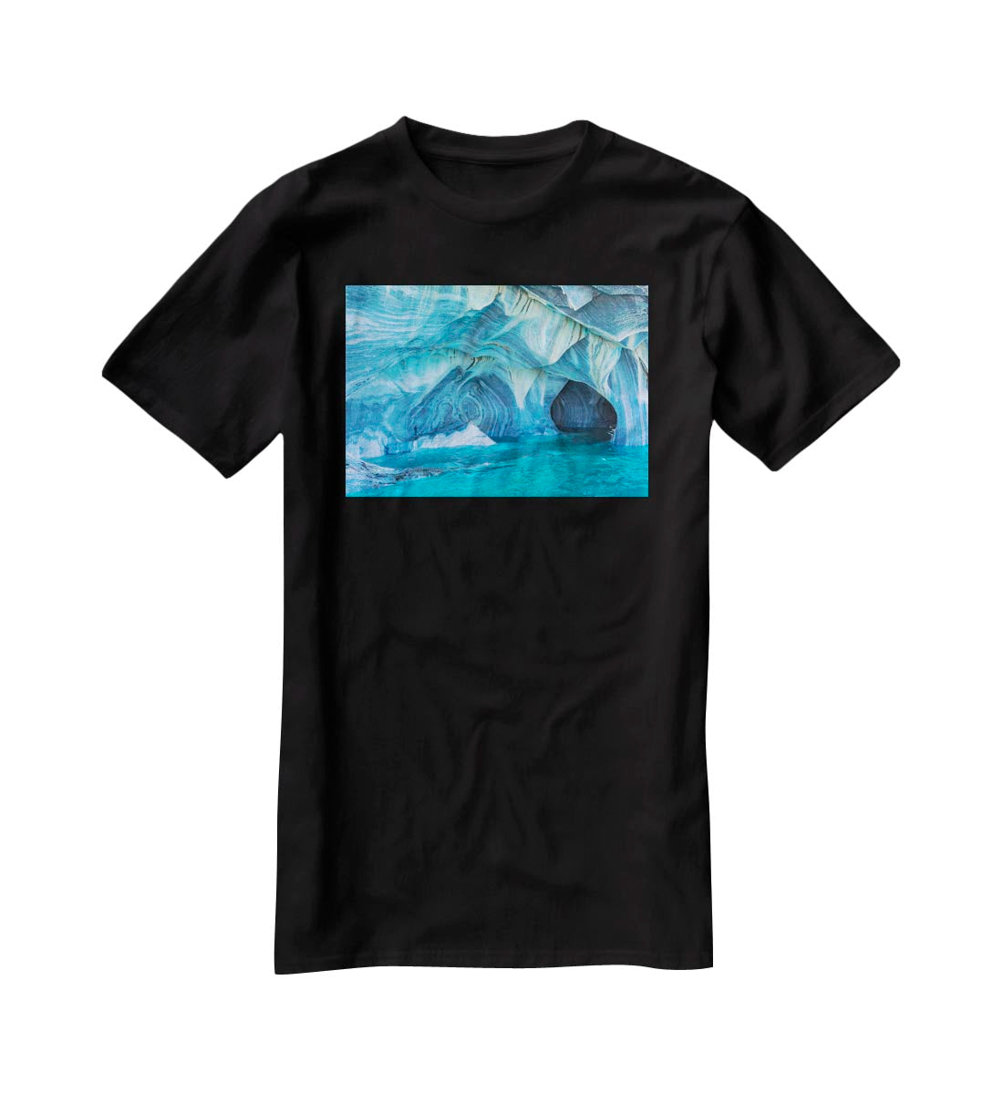 Aqua Marble Landscape T-Shirt - Canvas Art Rocks - 1