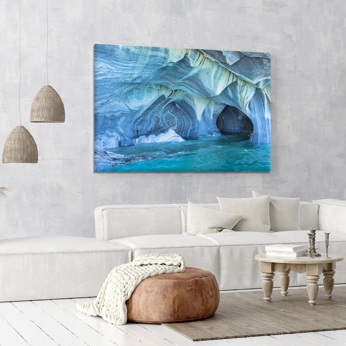 Aqua Marble Landscape Canvas Print or Poster