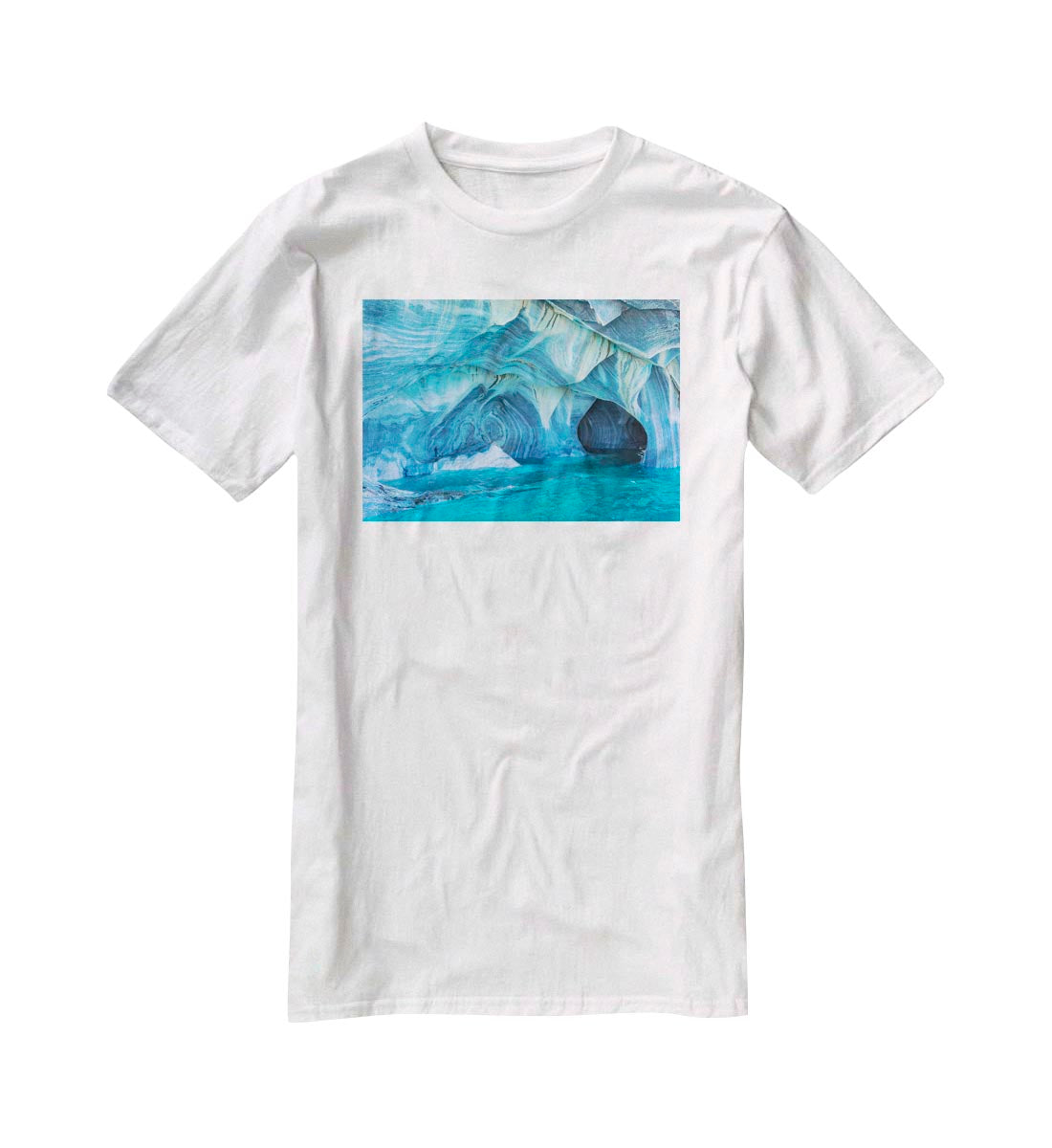 Aqua Marble Landscape T-Shirt - Canvas Art Rocks - 5