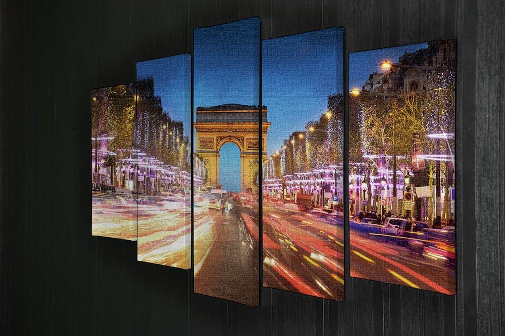 Arc de triomphe Paris city at sunset 5 Split Panel Canvas  - Canvas Art Rocks - 2