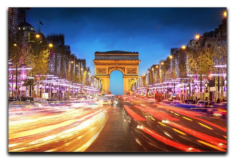 Arc de triomphe Paris city at sunset Canvas Print or Poster  - Canvas Art Rocks - 1