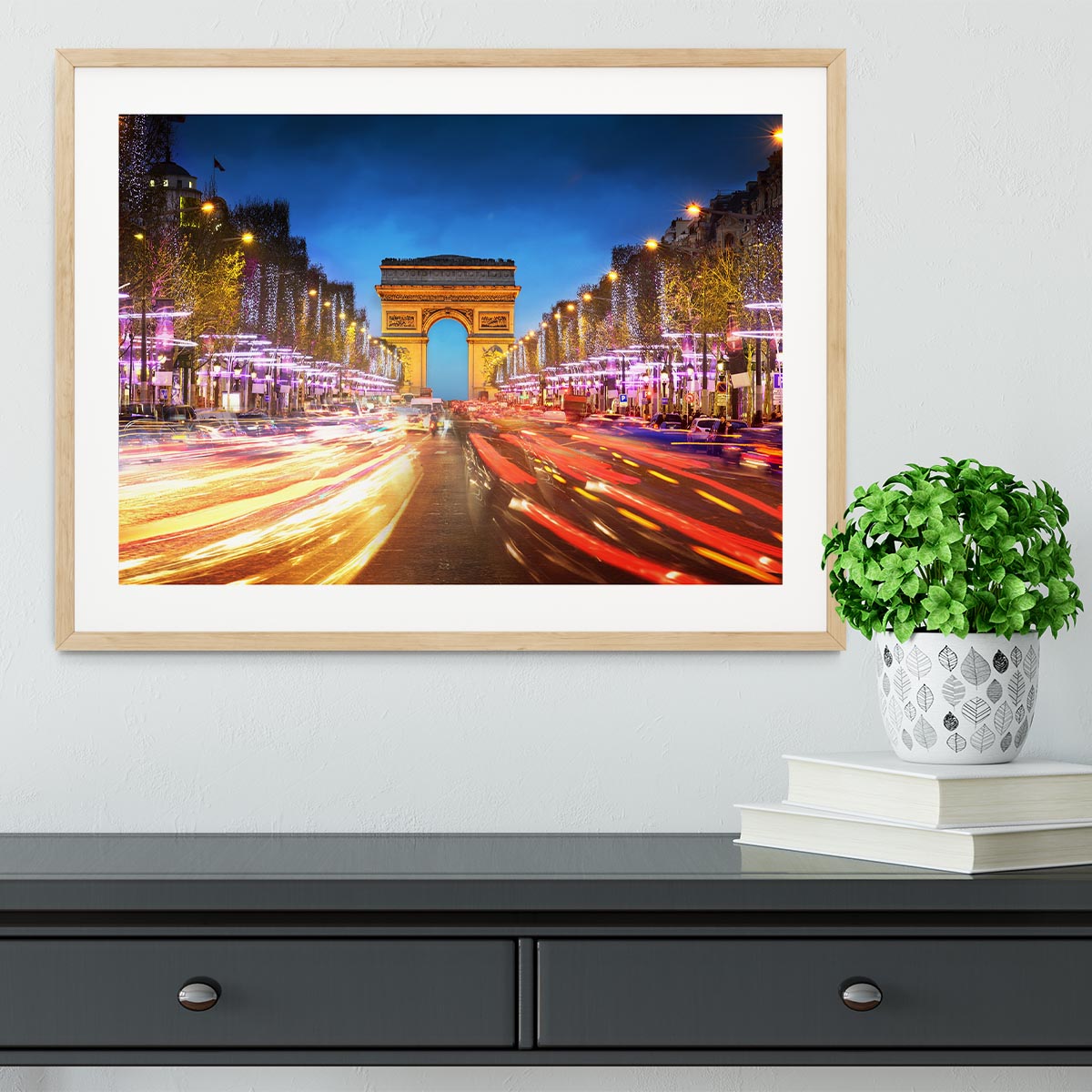 Arc de triomphe Paris city at sunset Framed Print - Canvas Art Rocks - 3