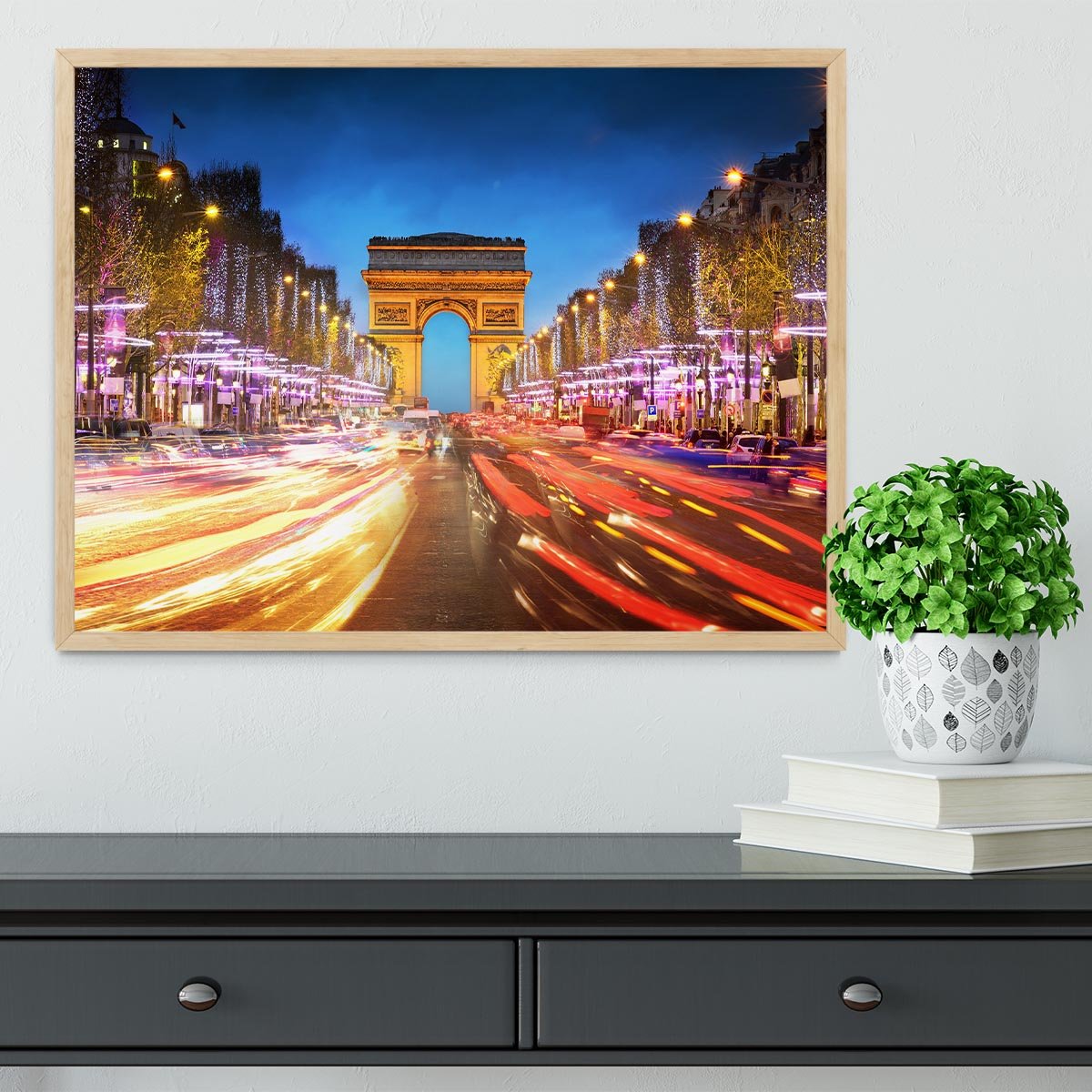 Arc de triomphe Paris city at sunset Framed Print - Canvas Art Rocks - 4