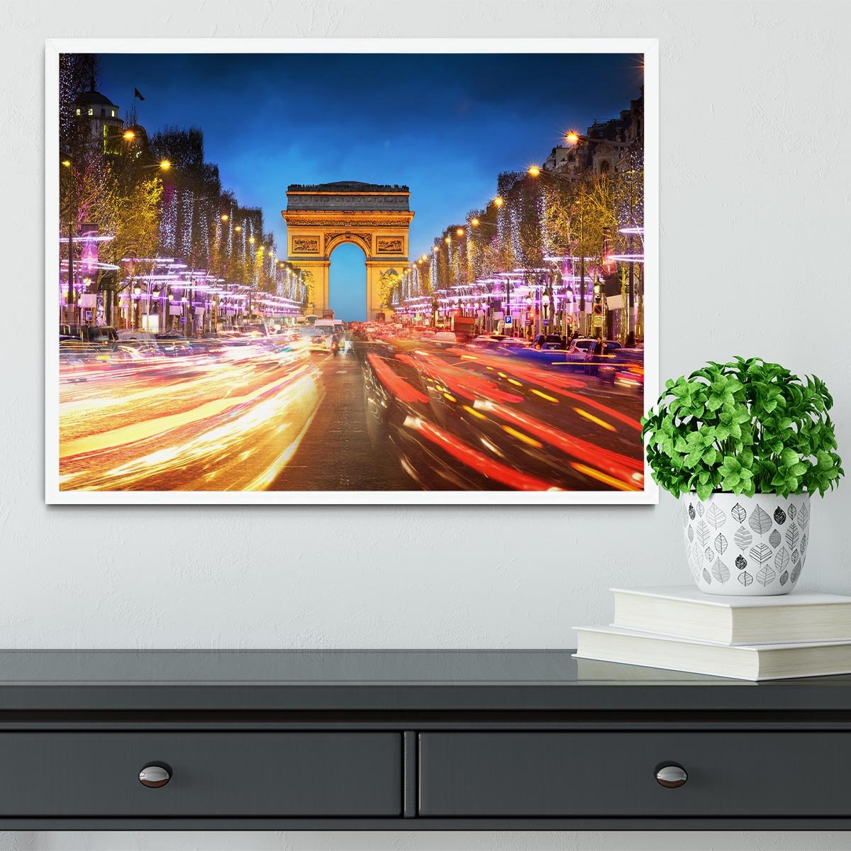 Arc de triomphe Paris city at sunset Framed Print - Canvas Art Rocks -6