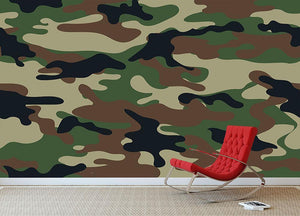 Army military camouflage Wall Mural Wallpaper - Canvas Art Rocks - 2
