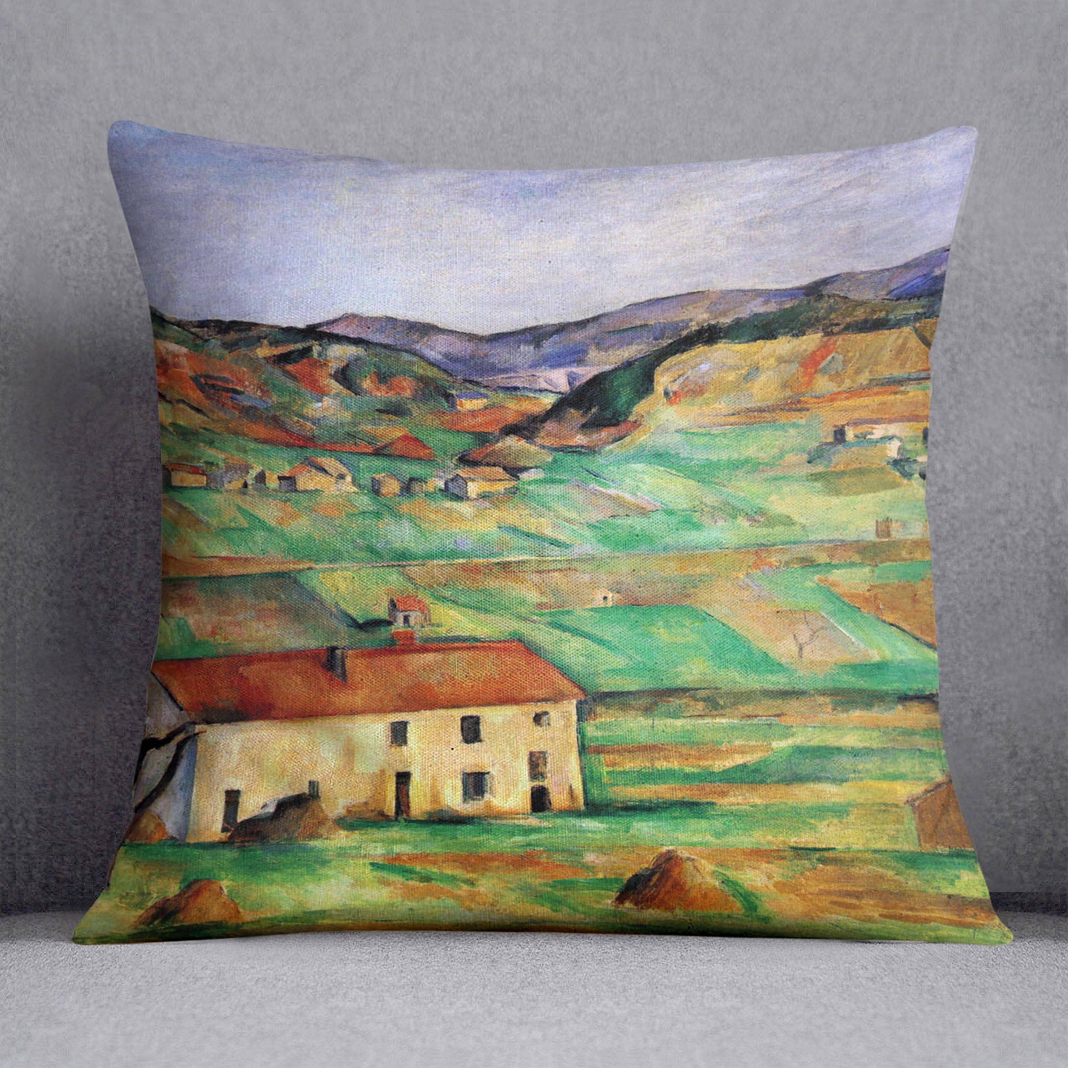 Around Gardanne by Cezanne Cushion - Canvas Art Rocks - 1