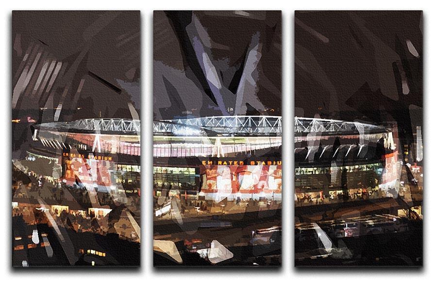 Arsenal Emirates Stadium 3 Split Panel Canvas Print - Canvas Art Rocks - 1