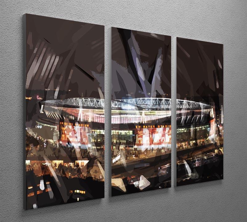 Arsenal Emirates Stadium 3 Split Panel Canvas Print - Canvas Art Rocks - 2
