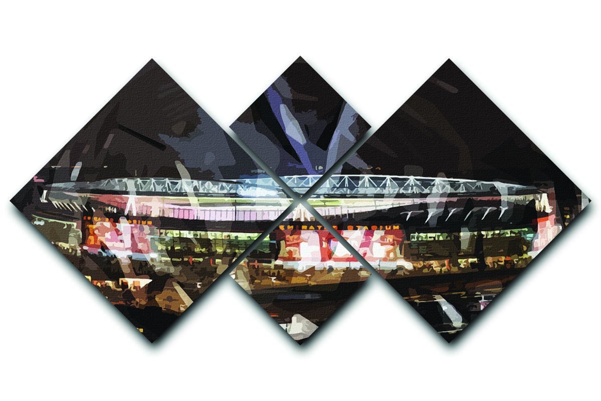 Arsenal Emirates Stadium 4 Square Multi Panel Canvas  - Canvas Art Rocks - 1