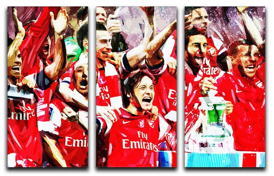 Arsenal FA Cup 3 Split Panel Canvas Print - Canvas Art Rocks - 1