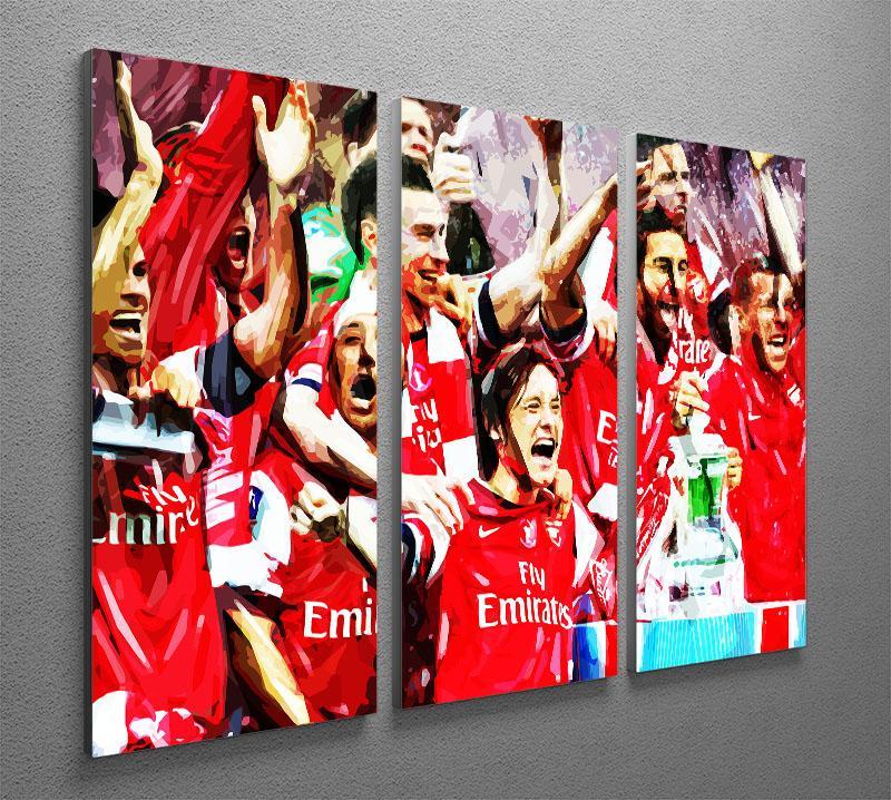 Arsenal FA Cup 3 Split Panel Canvas Print - Canvas Art Rocks - 2