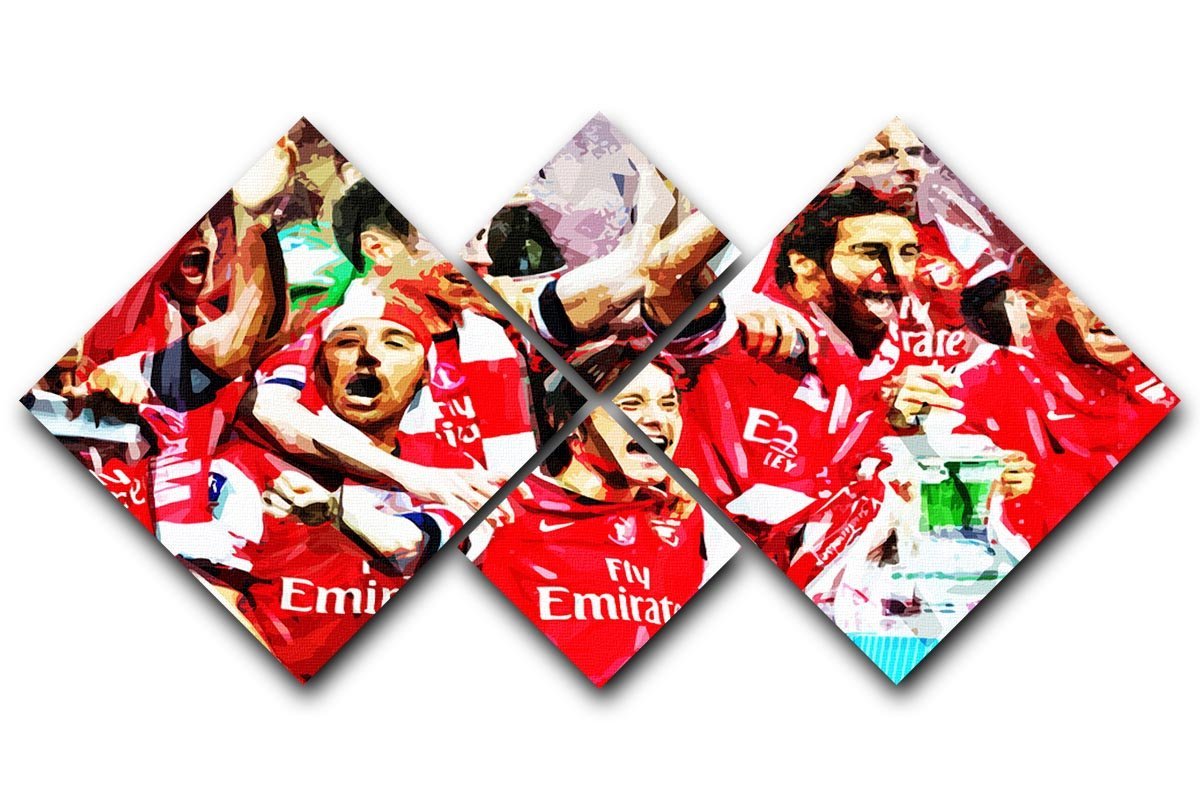 Arsenal FA Cup 4 Square Multi Panel Canvas  - Canvas Art Rocks - 1