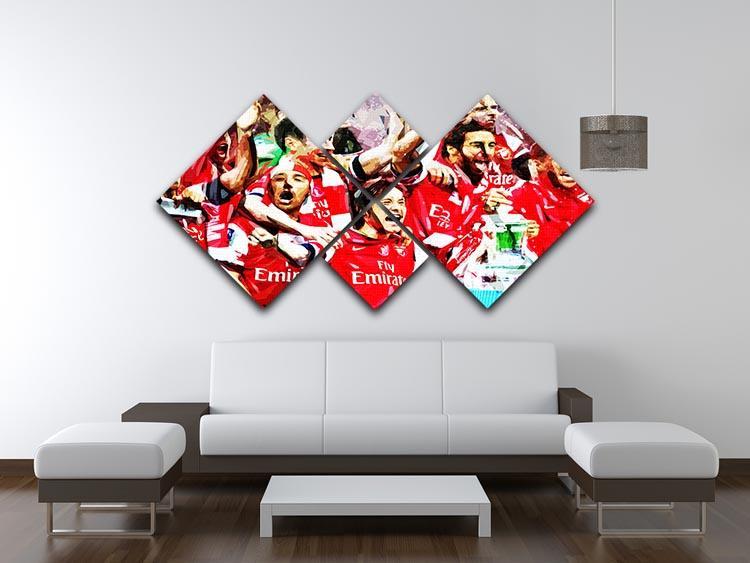 Arsenal FA Cup 4 Square Multi Panel Canvas - Canvas Art Rocks - 3