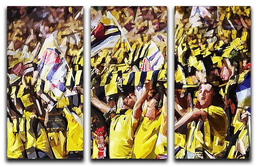 Arsenal Fans 3 Split Panel Canvas Print - Canvas Art Rocks - 1
