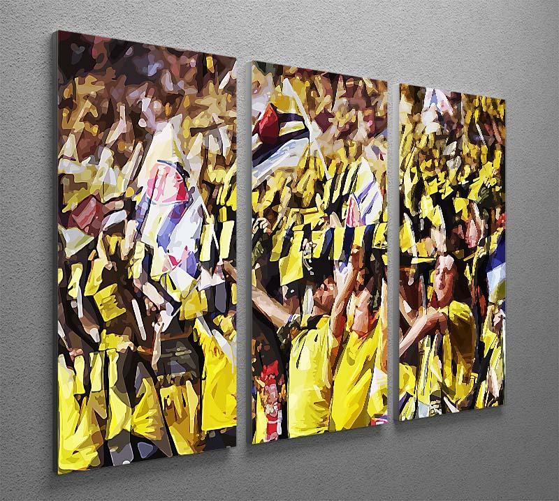 Arsenal Fans 3 Split Panel Canvas Print - Canvas Art Rocks - 2
